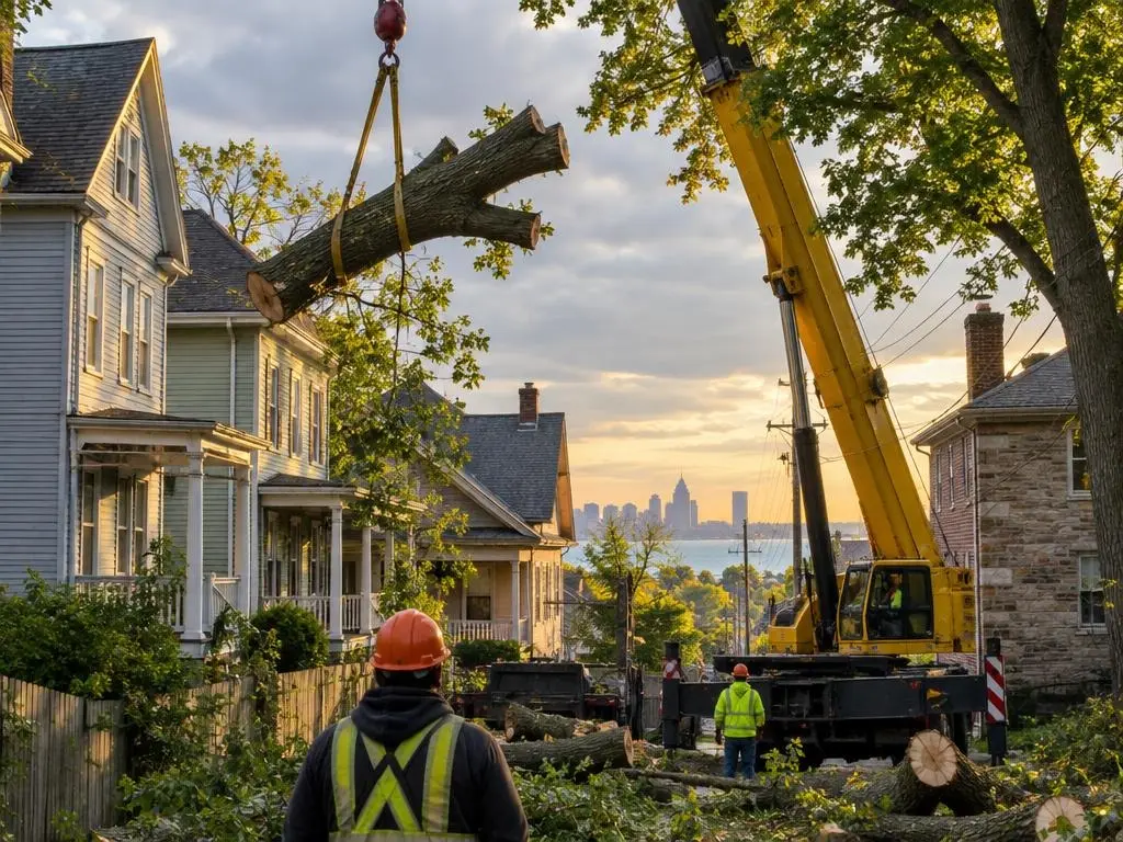 Crane-Assisted Tree Removal in Buffalo, NY